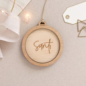 Bola nadal personalitzada fusta - "NOM" 2