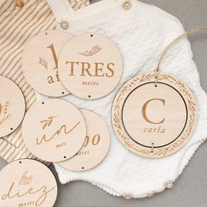 Placas cumplemeses madera - “AIRE”