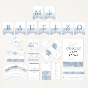 Imprimible KIT fiesta bautizo - "CONSTELACIONES"