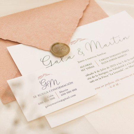 Invitación boda sobre artesanal - "GRACE"