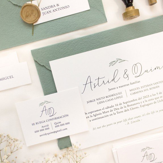 Invitación boda sobre artesanal - "GRACE"