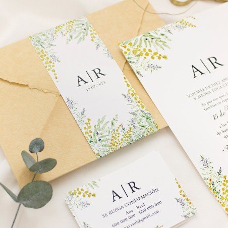 Invitació casament sobre artesanal - "FLORA"