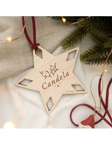 Estrella nadal personalitzada fusta - "XMAS"