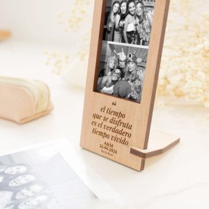 Portafotos fotomatón madera boda - "TIRA VERTICAL 5x15cm"