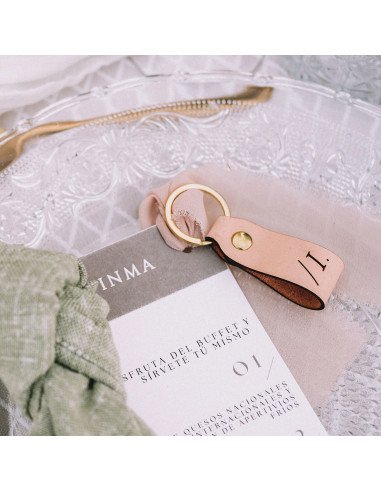 Llavero cuero boda - "MONOGRAM"