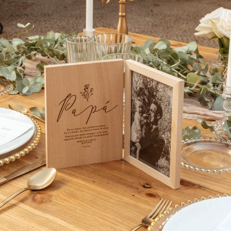Marc personalitzat amb dedicatòria per regalar al pare el dia del casament
