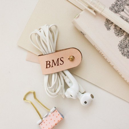 Marcador copas cuero boda - "MONOGRAM"