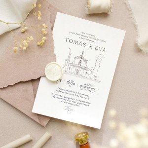 Invitación boda sobre artesanal - "PLACE"