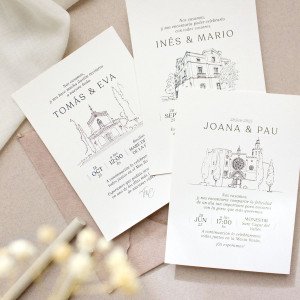 Invitación boda sobre artesanal - "PLACE" 2