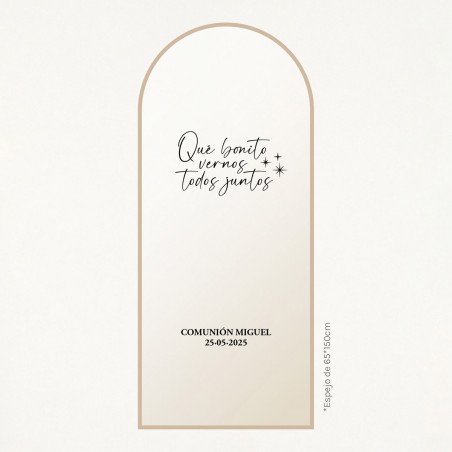 Pack vinil adhesiu bateig i comunió - "QUE BONIC VEURE'NS TOTS JUNTS"
