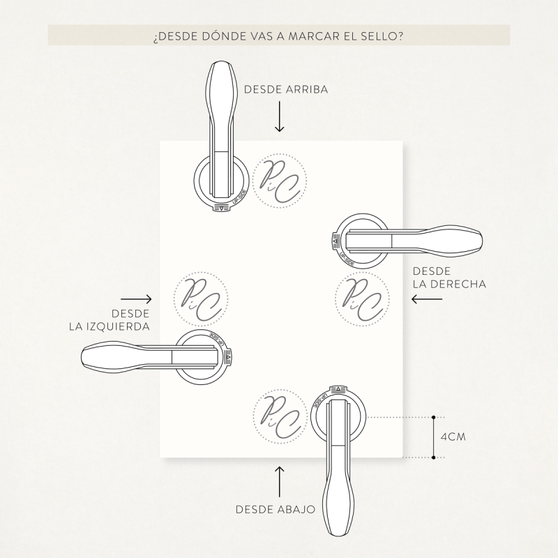 Sello relieve boda - "ELEGANCE"