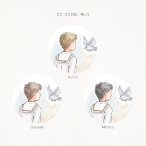 Colors de cabell disponibles per a la il·lustració del neN de primera comunió 2