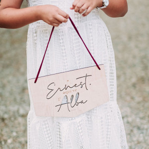 Banderola madera boda -...