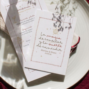 Postal con frase boda