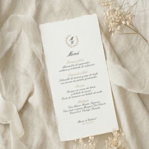 Menú boda PAPEL ARTESANAL