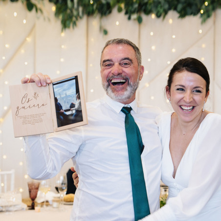 Marc personalitzat amb dedicatòria per regalar al pare el dia del casament