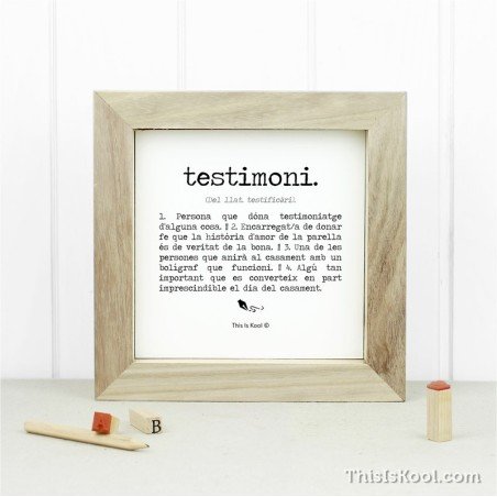 Làmina con marco – “TESTIMONI” | This Is Kool
