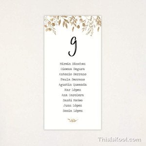 Llista taula casament - "BOTÀNICA OCRE" | This Is Kool