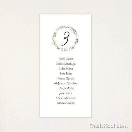 Llista taula casament - "CORONA OLIVERA" | This Is Kool
