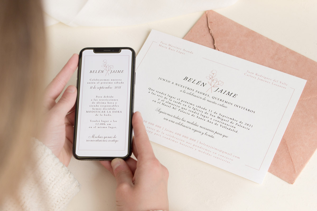 Invitación de boda con archivo digital