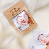 Idea para bautizo: Imanes con la foto del bebé