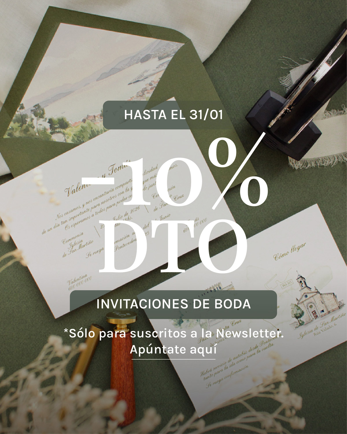 Invitación de boda ilustrada