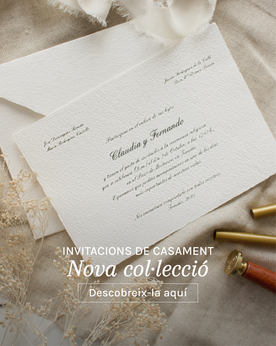 Invitacions de casament personalitzades amb ilustracions i elements artesanals