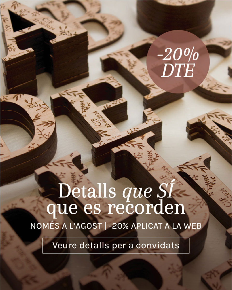 Promo Agost | 20% DTE Detalls convidats casament