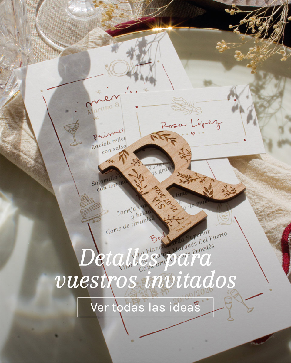 Detalles personalizados para los invitados a la boda