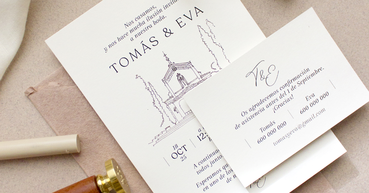 Invitaci&oacute;n de Boda ilustrada