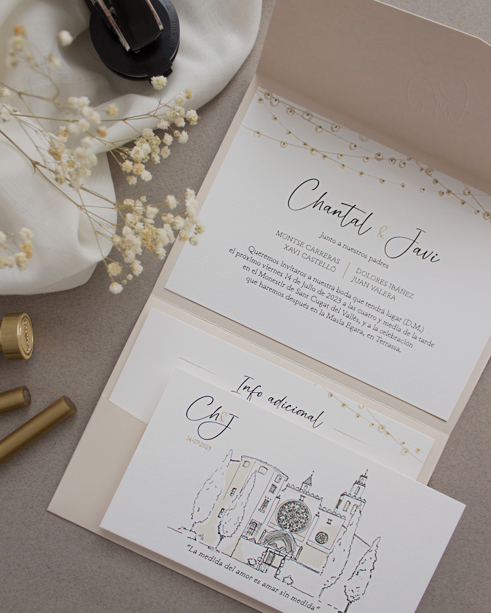 Invitaciones de boda en formato carpeta
