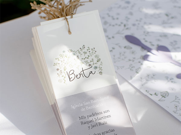 Marcapáginas personalizado con todos los datos de su bautizo