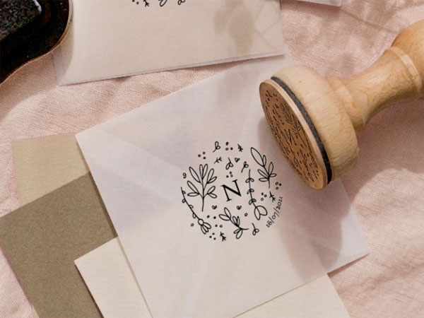 Sello de tinta personalizado para invitaciones y detalles de bautizo
