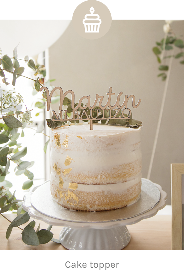 Cake topper para el pastel de su bautizo