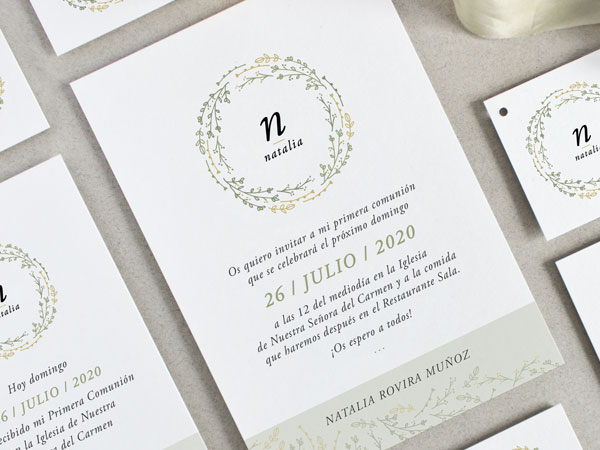 Invitaciones de bautizo personalizadas con ilustraci&oacute;n infantil y dulce de un elefante en acuarela